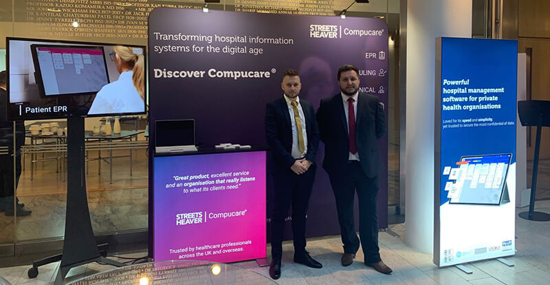 Streets Heaver showcasing Compucare at LaingBuisson event in 2021
