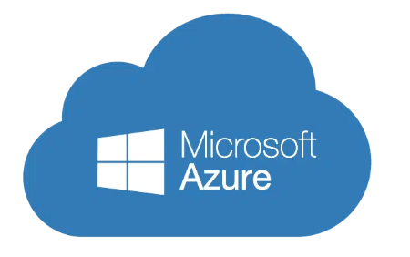 Azure Hosting Logo in Blue Cloud